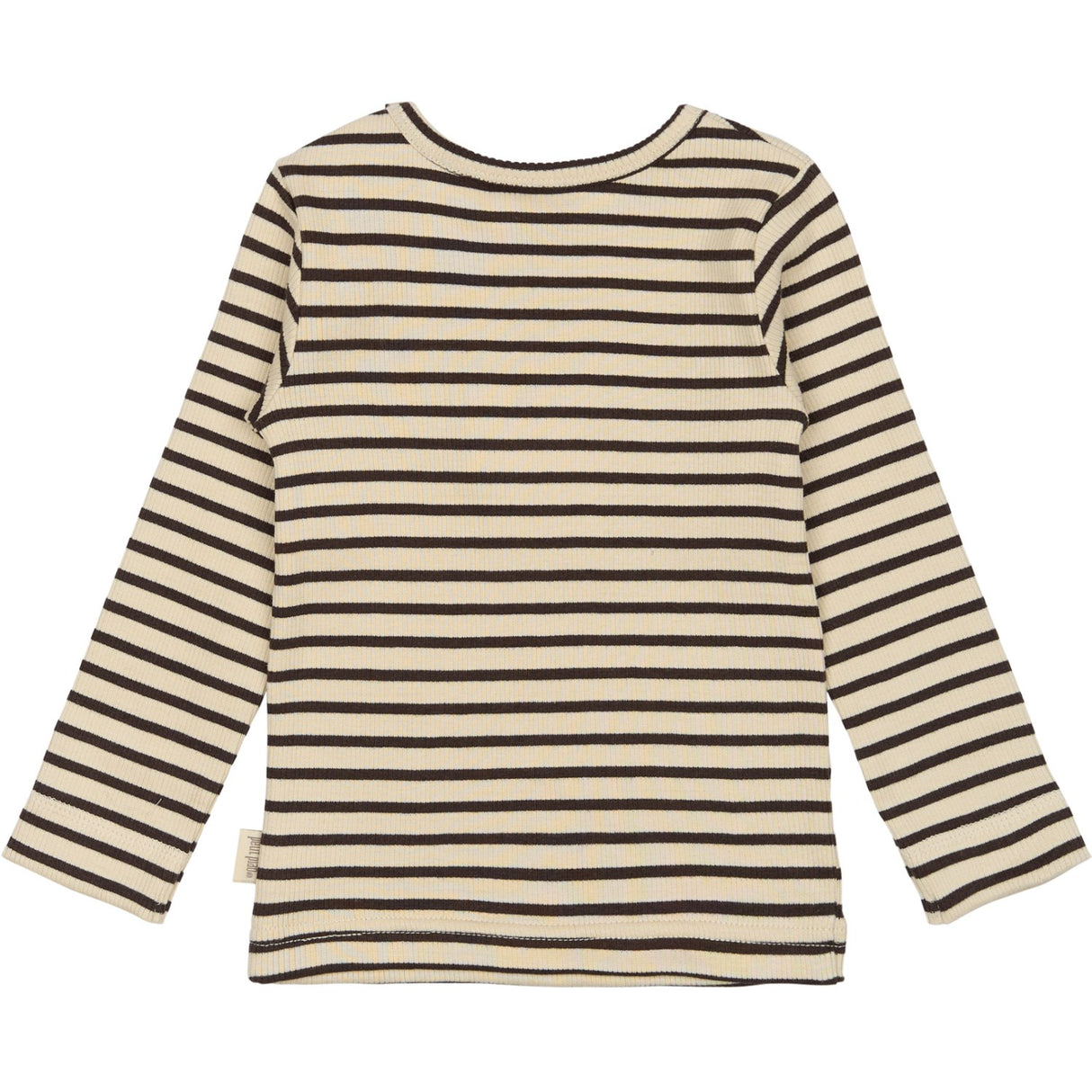 Petit Piao Coffee Bean/off White T-shirt L/S Modal Striped