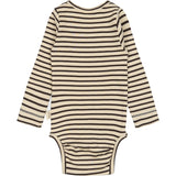 Petit Piao Coffee Bean/off White Body L/S Modal Striped