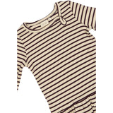 Petit Piao Dark Grape/off White Klänning L/S Modal Striped