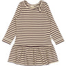 Petit Piao Dark Grape/off White Klänning L/S Modal Striped