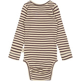 Petit Piao Dark Grape/off White Body L/S Modal Striped