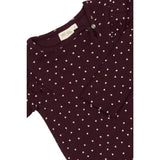 Petit Piao Dark Grape/White Body L/S Frill Modal Heart