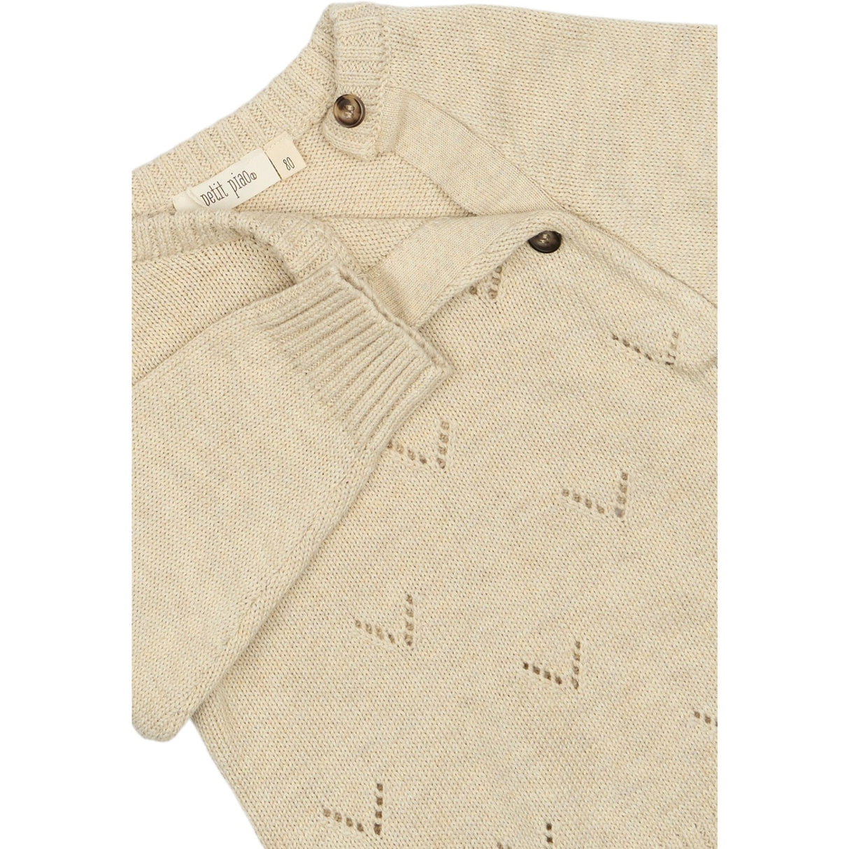 Petit Piao Off White PpDaqa Fold Över Stickad