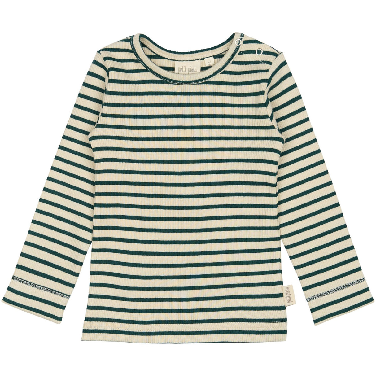 Petit Piao Dark Sea/off White T-shirt L/S Modal Striped
