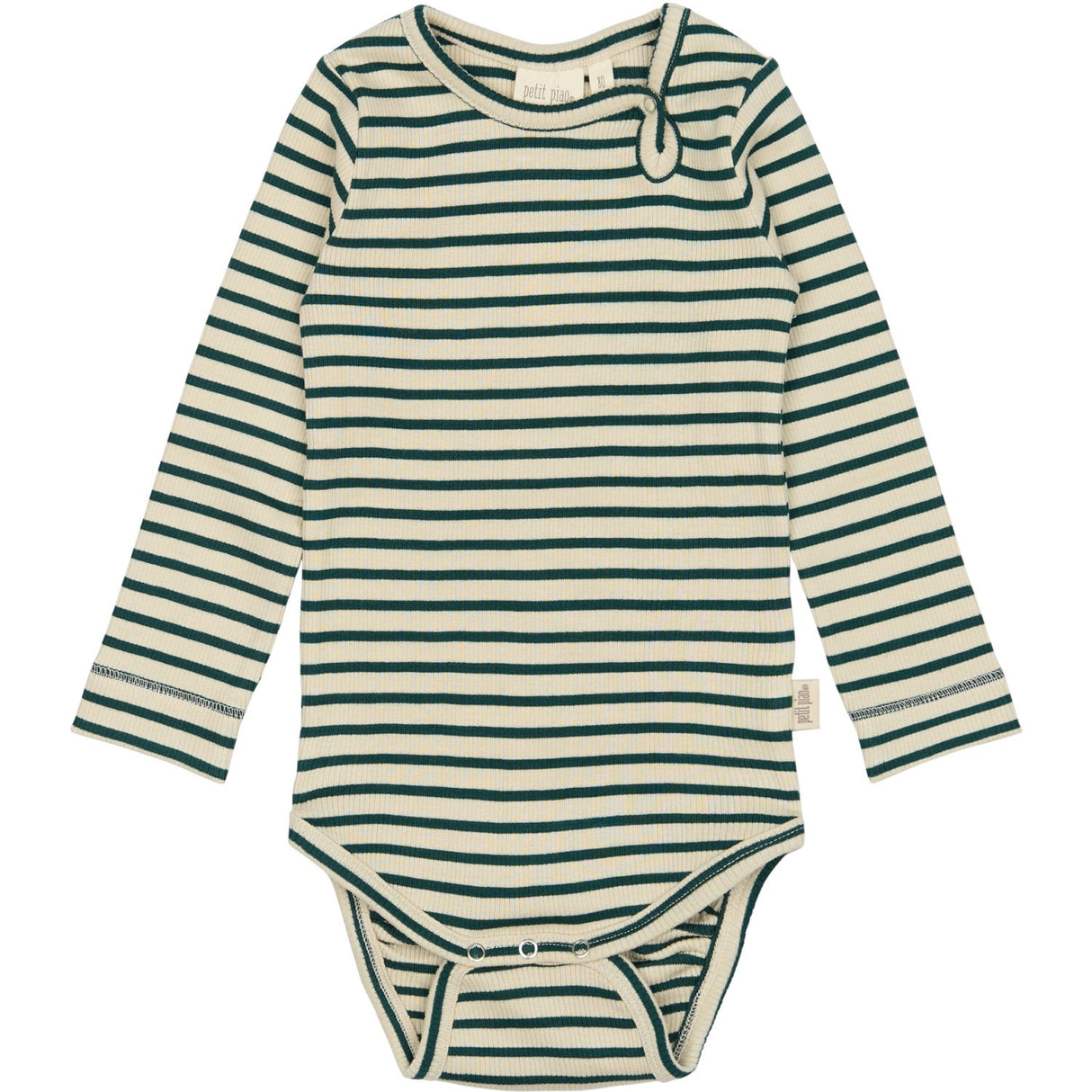 Petit Piao Dark Sea/off White Body L/S Modal Striped
