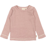 Petit Piao Nostalgic Rose/Dark Off White PPDante T-Shirt L/S Meriono Ull Striped