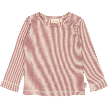 Petit Piao Nostalgic Rose/Dark Off White PPDante T-Shirt L/S Meriono Ull Striped