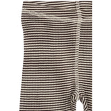 Petit Piao Coffee Bean/Dark Off White PPDante Leggings Merino Ull Striped
