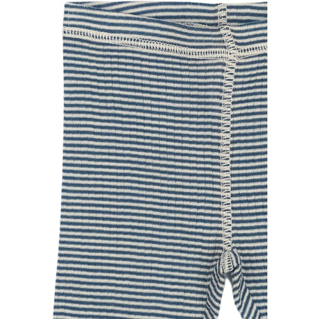 Petit Piao Ensign Blue/dark Off White PPDante Leggings Merino Ull Striped