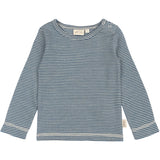 Petit Piao Ensign Blue/dark Off White PPDante T-Shirt L/S Meriono Ull Striped
