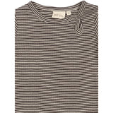 Petit Piao Coffee Bean/Dark Off White PPDante Body L/S Merino Ull Striped