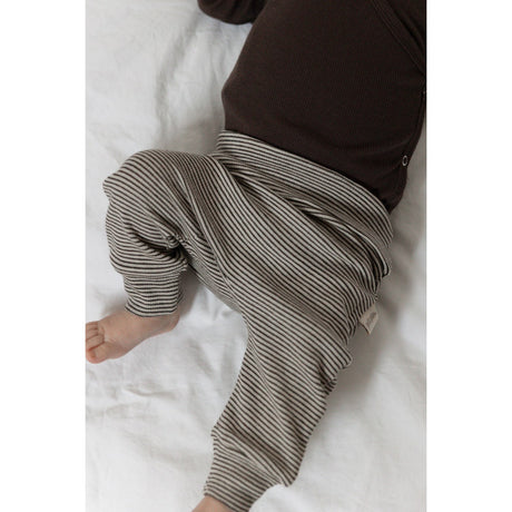 Petit Piao Coffee Bean/Dark Off White PPDian Fold Leggings Stripe NOOS