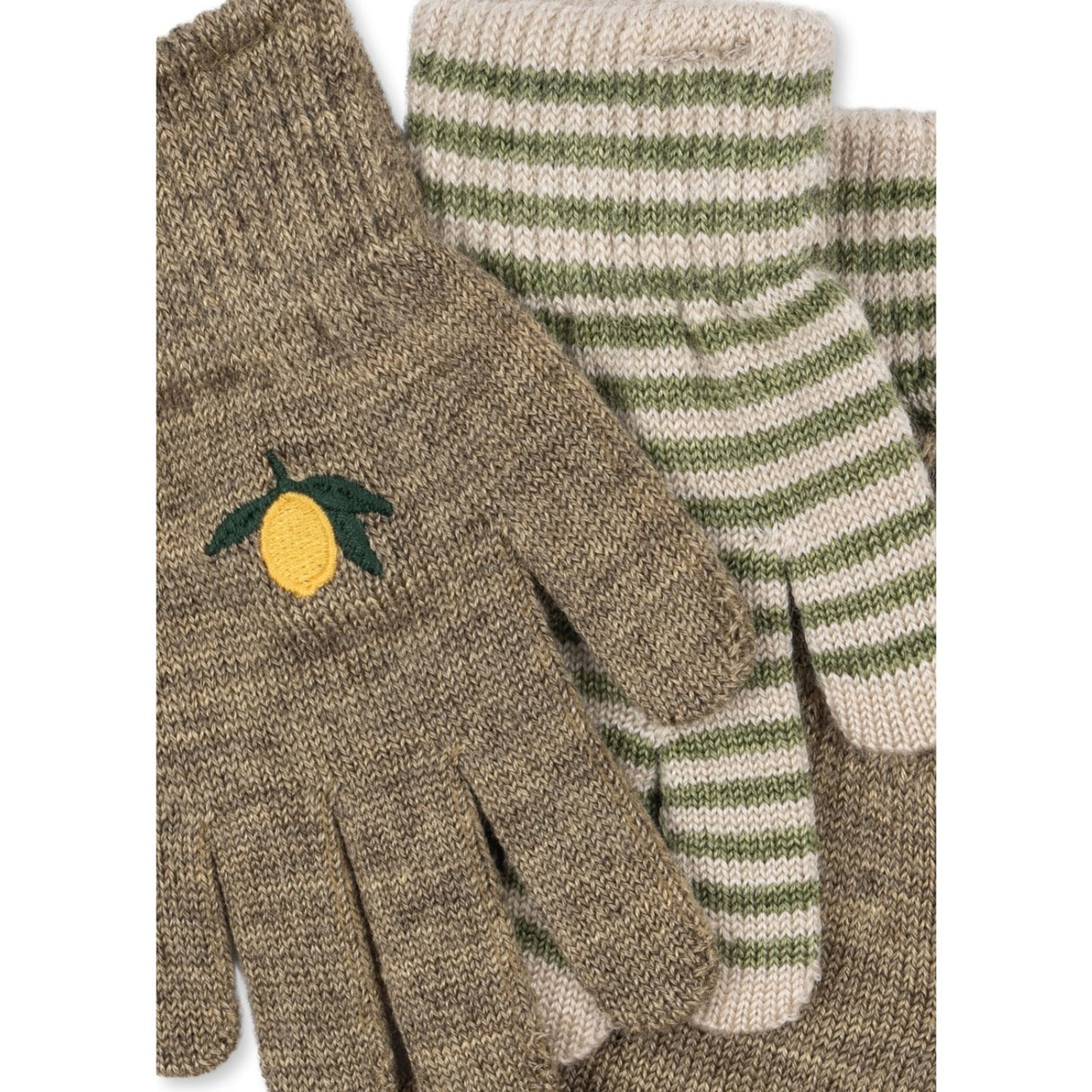 Konges Sløjd Lemon/Stripe 2 Pack Filla Handskar