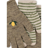 Konges Sløjd Lemon/Stripe 2 Pack Filla Handskar