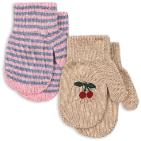 Konges Sløjd Cherry/Stripe 2 Pack Filla Vantar