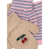Konges Sløjd Cherry/Stripe 2 Pack Filla Vantar