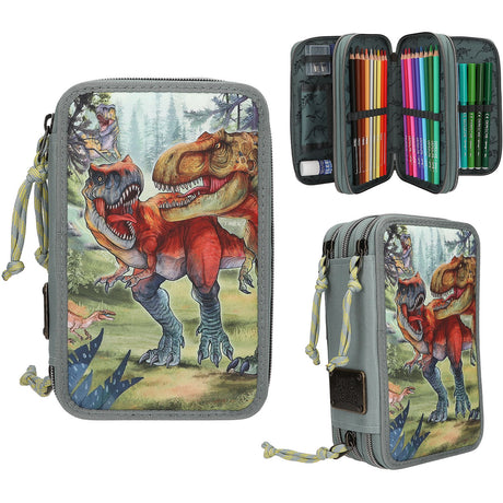 Dino World Bite Triple Pencil Case