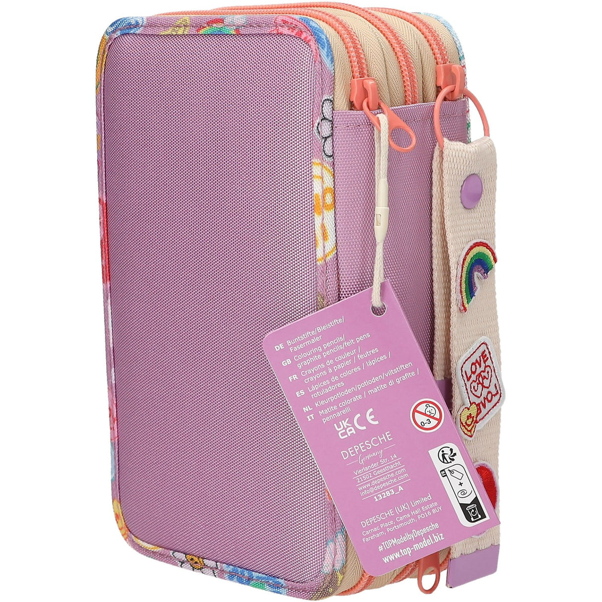 TOPModel Girl Power Triple Pencil Case Med Pendant