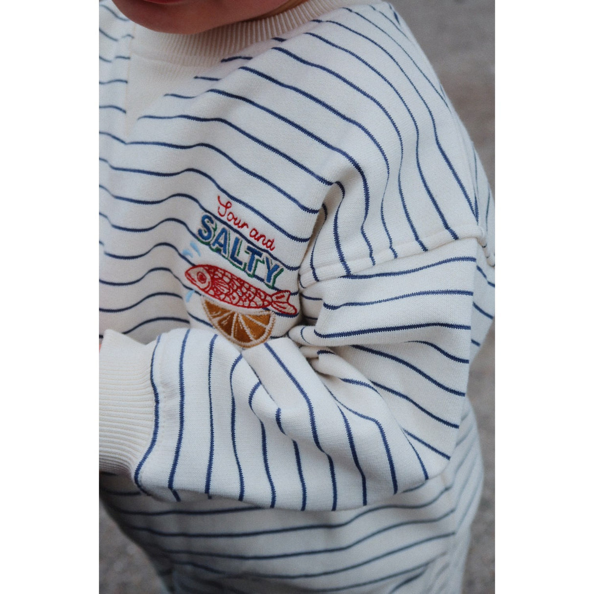 Konges Sløjd Captains Blue/Antique White Amio Sweat Skjorta Ocs