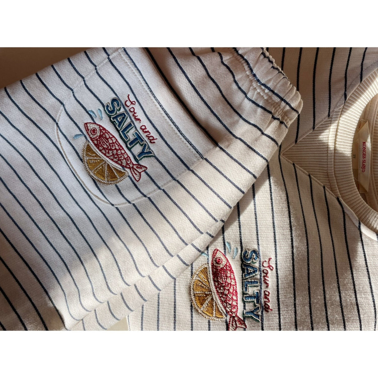 Konges Sløjd Captains Blue/Antique White Amio Sweat Skjorta Ocs
