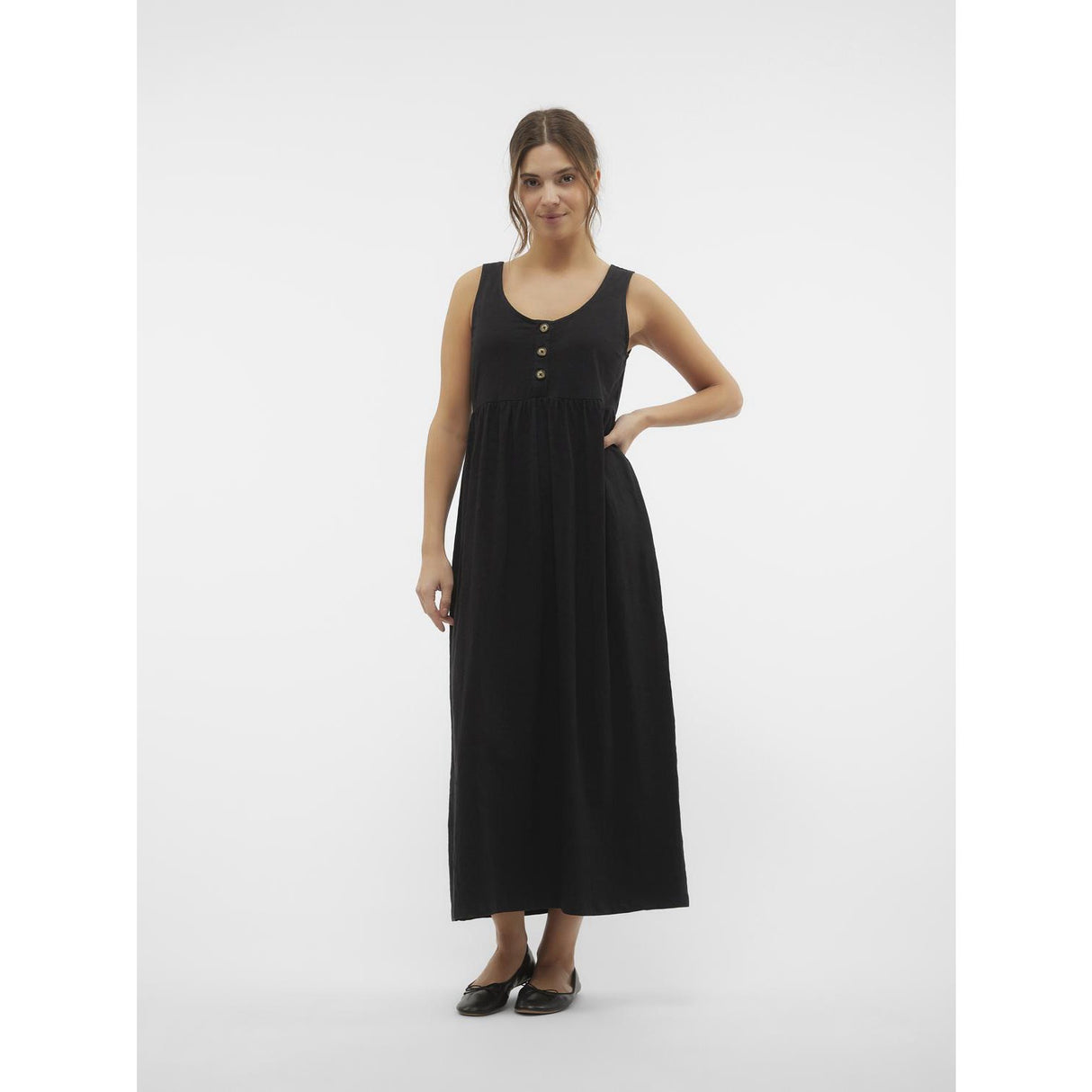 Mama;licious Black Mlevi Lia Sl Jrs Ankle Klänning 2F Noos