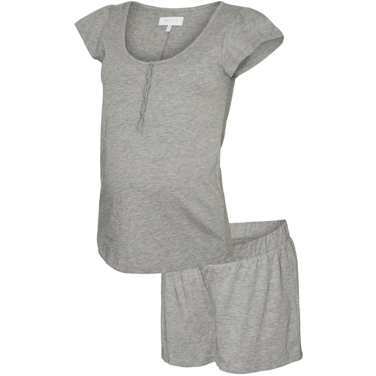 Mama;licious Light Grey Melange Mlmira Lgm Lia Keps Jrs Pyjamas 2F Noos