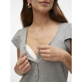 Mama;licious Light Grey Melange Mlmira Lgm Lia Keps Jrs Pyjamas 2F Noos