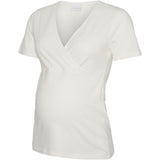 Mama;licious Black Snow White Mlkerrie Tess Ss Jrs Topp 2F 2-Pack Noos