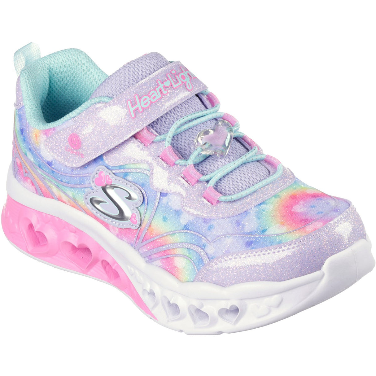 Skechers Purple Flutter Heart Lights Groovy Swirl