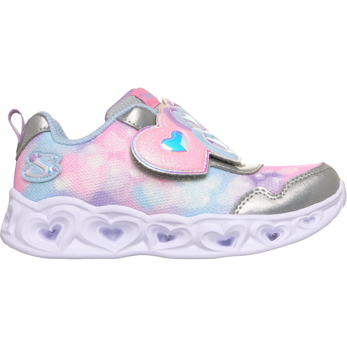 Skechers Silver Heart Lights Lovin Reflection
