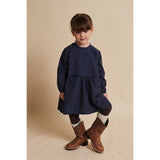 COPENHAGEN COLORS Brown/Blue Check Comb. Checkered Klänning W. Backside Rosett