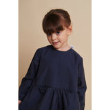 COPENHAGEN COLORS Brown/Blue Check Comb. Checkered Klänning W. Backside Rosett