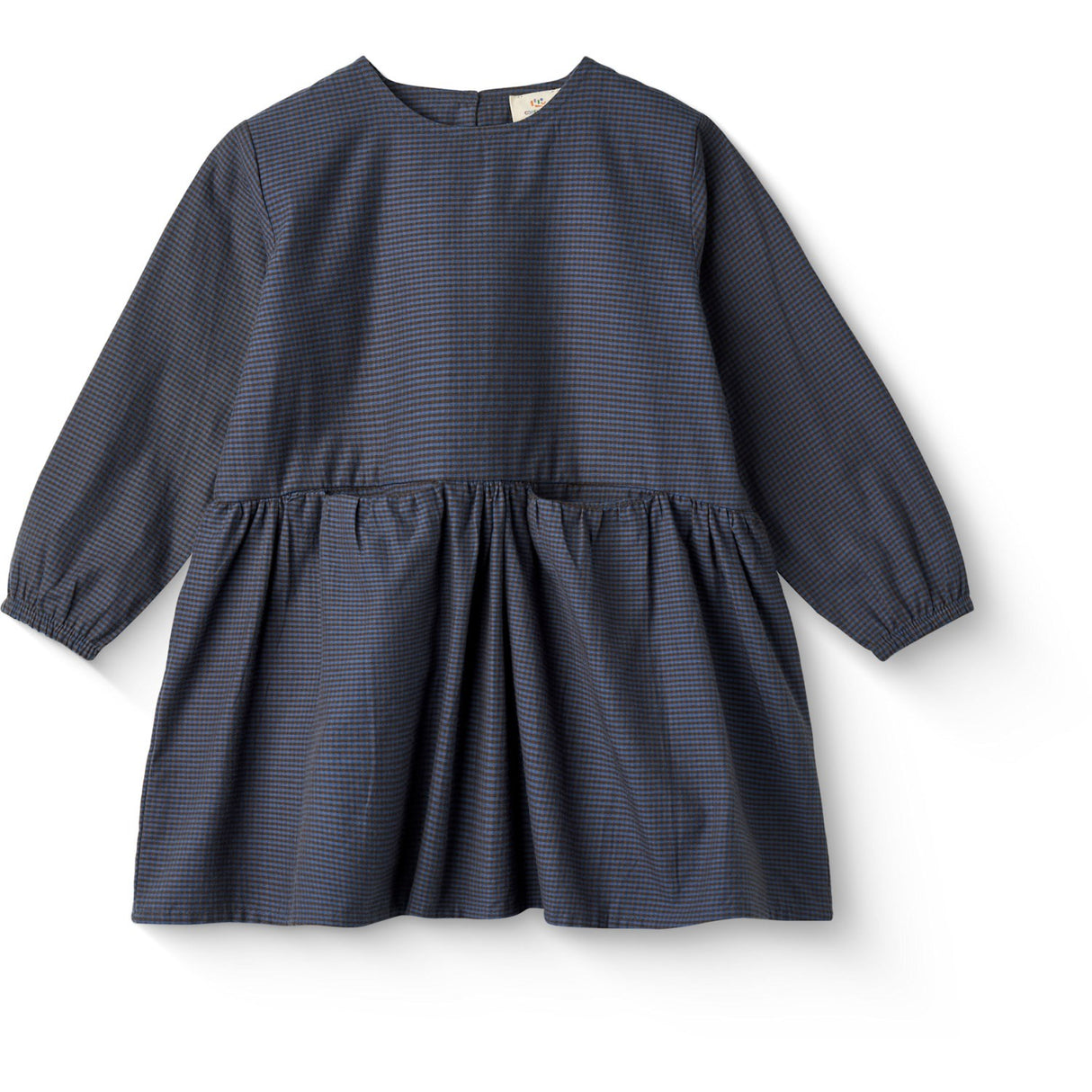 COPENHAGEN COLORS Brown/Blue Check Comb. Checkered Klänning W. Backside Rosett
