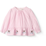 COPENHAGEN COLORS Syringa Comb. Houndstooth Blus W. Embroidery