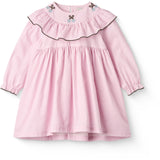 COPENHAGEN COLORS Syringa Comb. Houndstooth Frill Klänning W. Embroidery