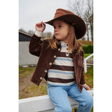 COPENHAGEN COLORS Dusty Blue Combi Striped Pique Pikétröja Blus