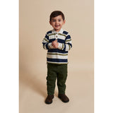 COPENHAGEN COLORS Green Combi Striped Pique Pikétröja Blus