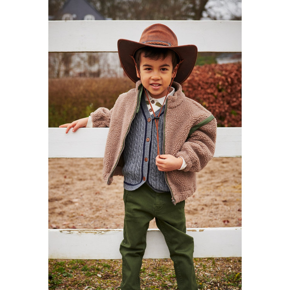 COPENHAGEN COLORS Natural/Green Comb. Nallebjörn Jacka W. Removable Ärmar