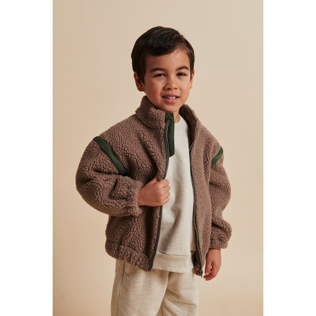 COPENHAGEN COLORS Natural/Green Comb. Nallebjörn Jacka W. Removable Ärmar