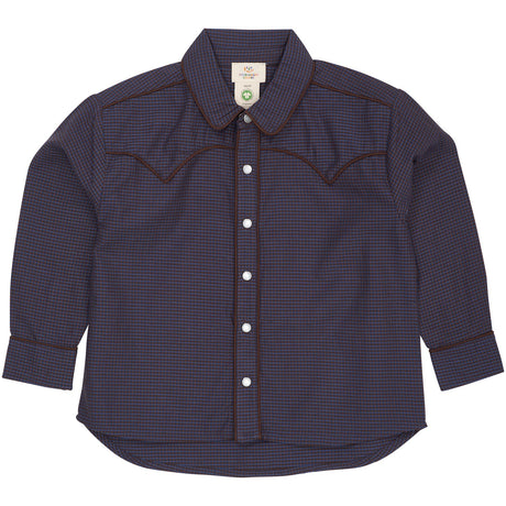 COPENHAGEN COLORS Brown/Blue Check Comb. Checkered Cowboy Skjorta