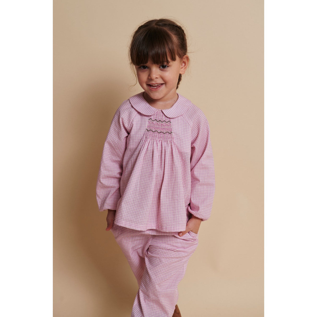 COPENHAGEN COLORS Syringa Comb. Houndstooth Pant W. Adj Waist