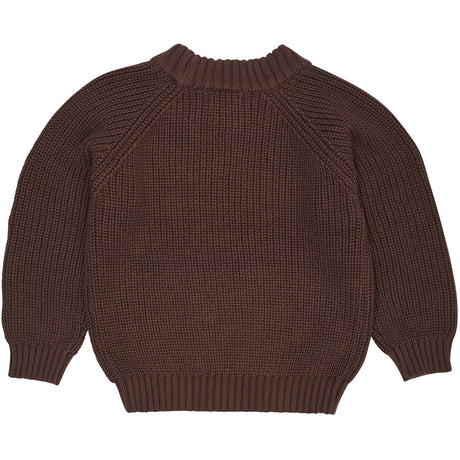 COPENHAGEN COLORS Dk.Brown Stickad Classic Rib Blus
