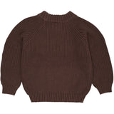 COPENHAGEN COLORS Dk.Brown Stickad Classic Rib Blus