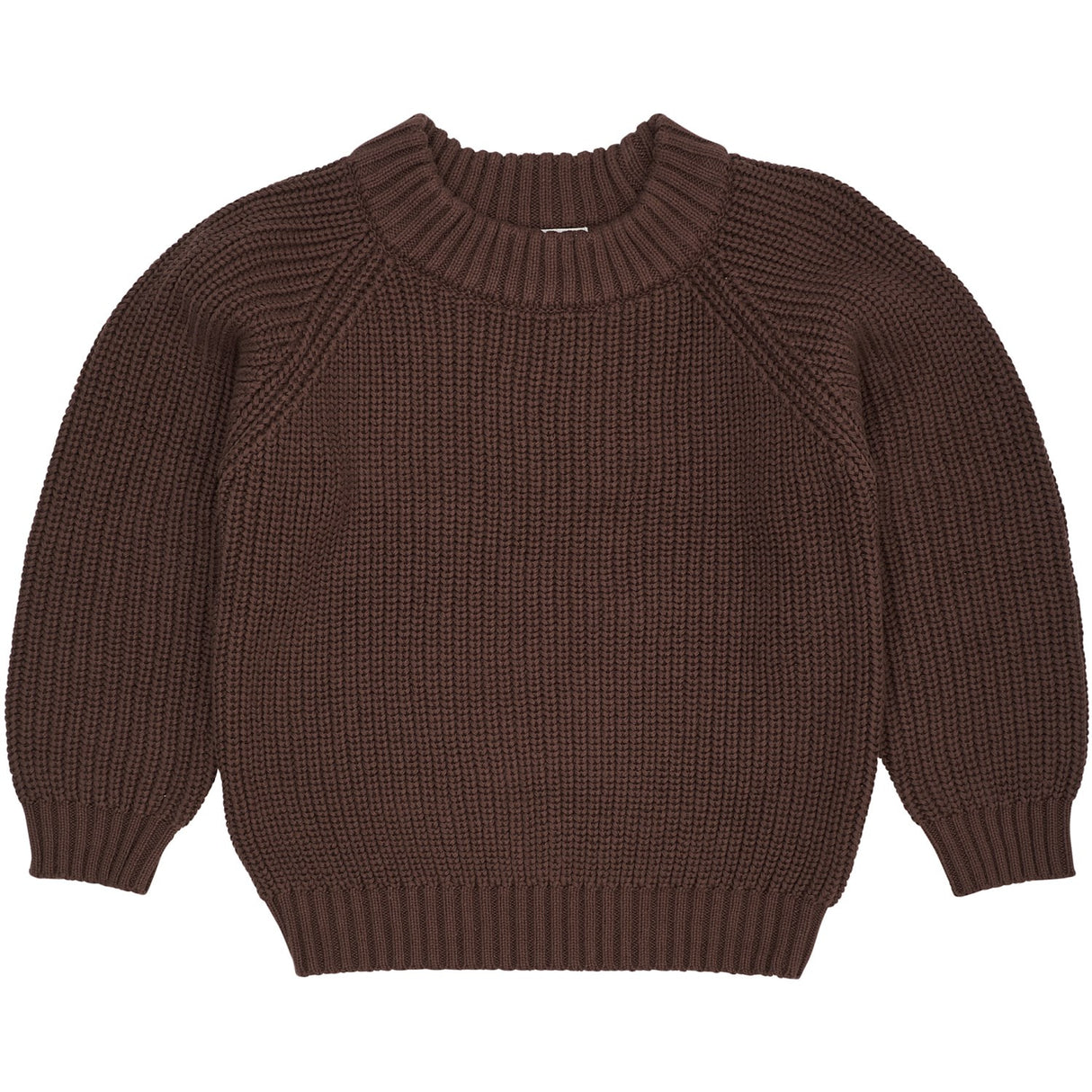COPENHAGEN COLORS Dk.Brown Stickad Classic Rib Blus