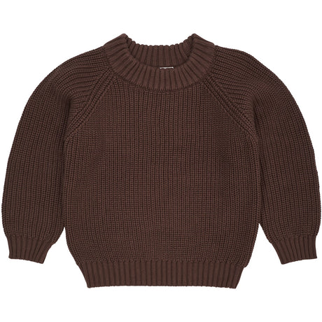 COPENHAGEN COLORS Dk.Brown Stickad Classic Rib Blus
