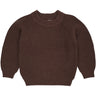 COPENHAGEN COLORS Dk.Brown Stickad Classic Rib Blus