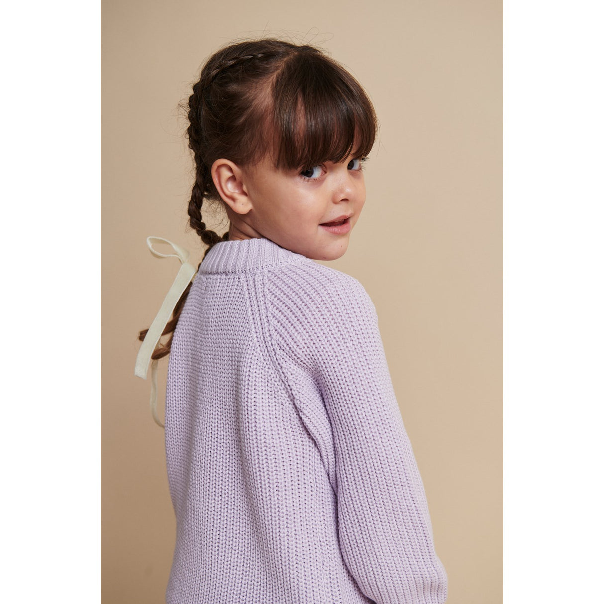 COPENHAGEN COLORS Lavender Stickad Classic Rib Blus