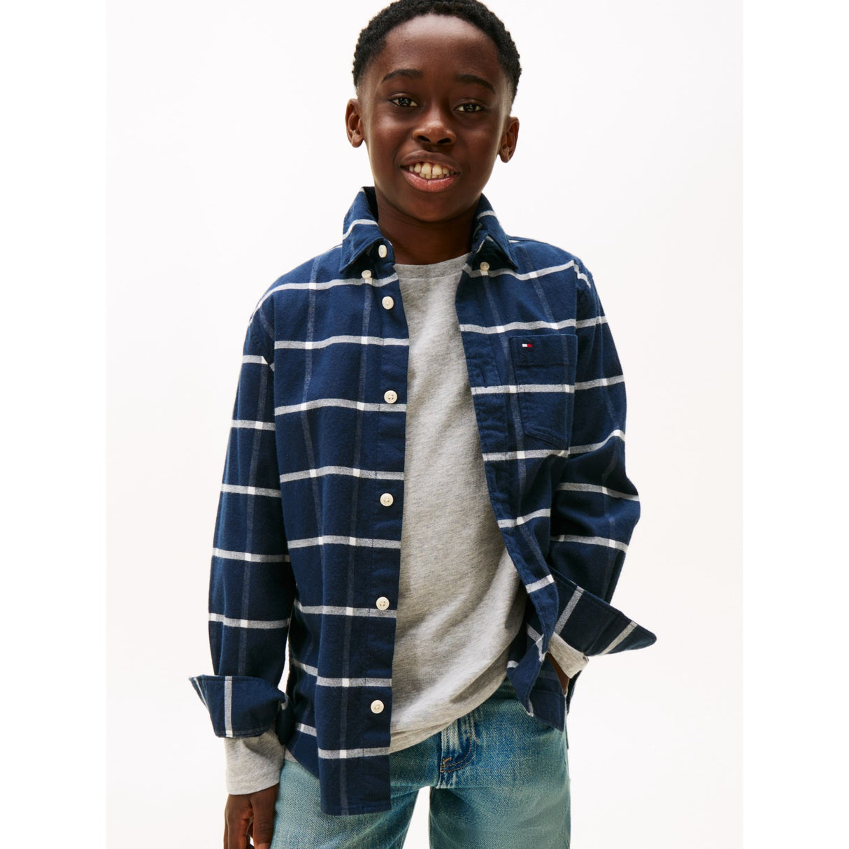 Tommy Hilfiger Black Check Window Pane Check Skjorta Ls