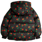 Mini Rodini Black Lingonberries AOP Hooded Puffer