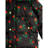 Mini Rodini Black Lingonberries AOP Hooded Puffer